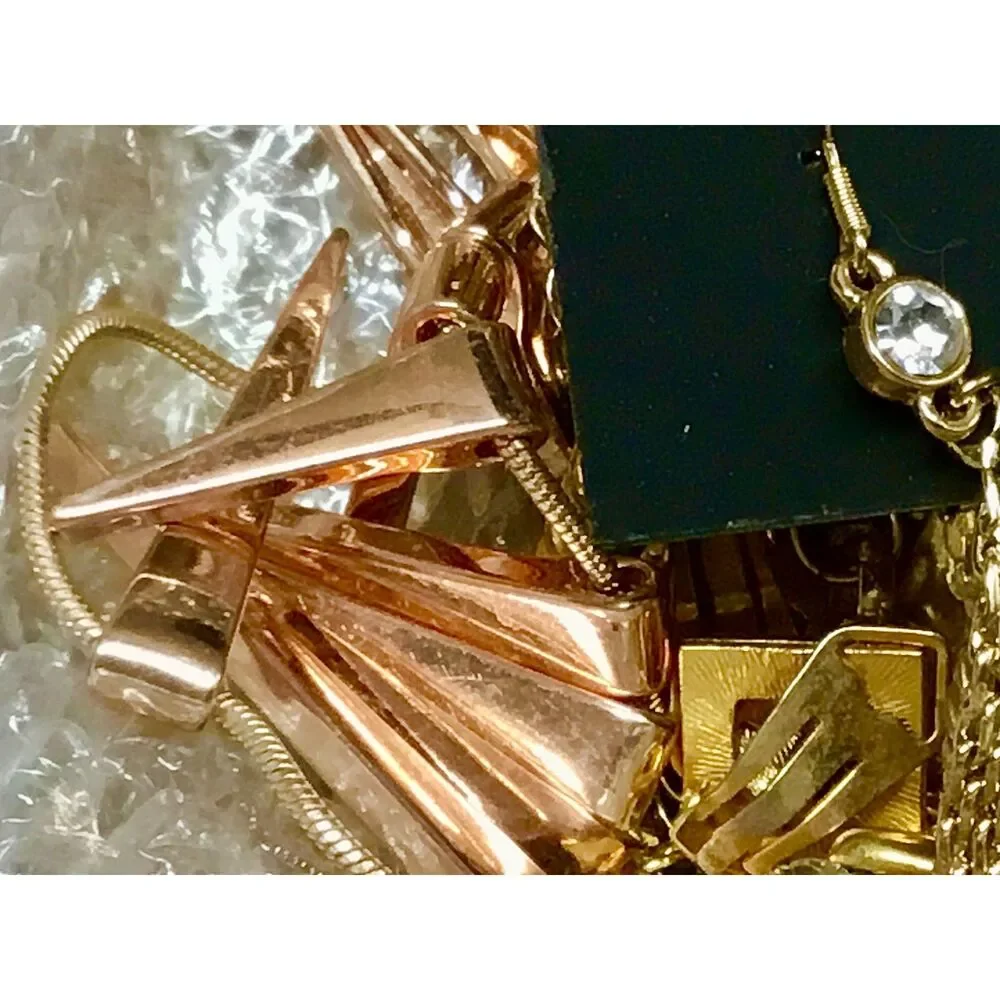 Chunky Gold Tone Slightly Punk, Perfect for Work Curated Jewelry Bundle